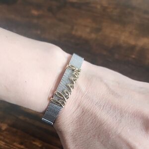 Gold and Silver 'Blessed' Bracelet